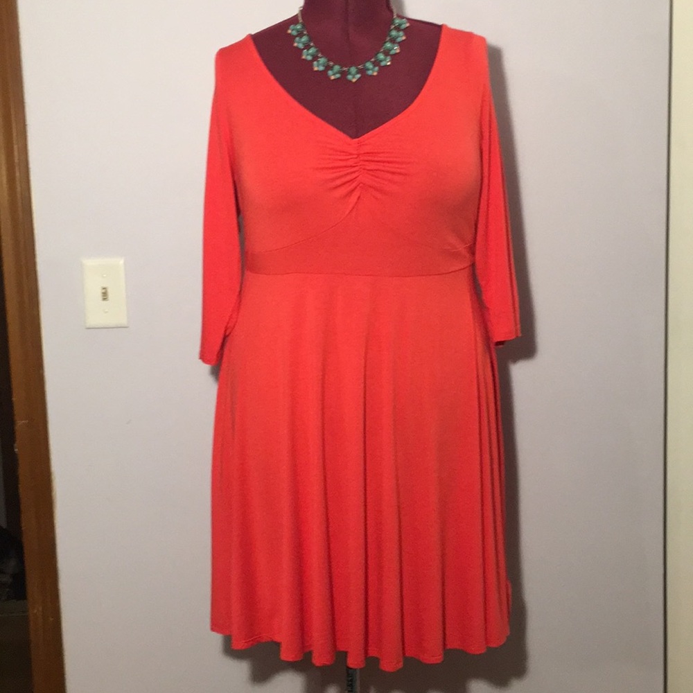 Torrid Coral Sweetheart Neckline Skater Dress